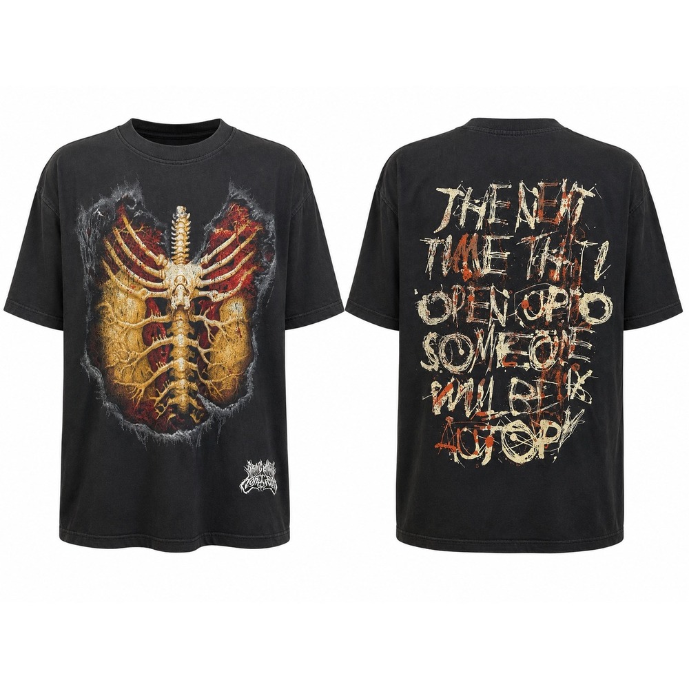 Bring Me The Horizon Rib Cage Graphic Regular T-Shirt Black Sz XL
